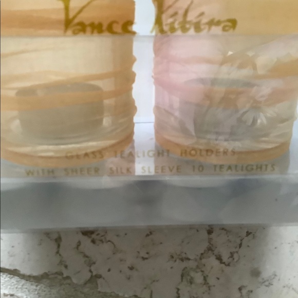 Glass Wrapped in Gold Yellow Silk Votives Candles - Picture 3 of 5